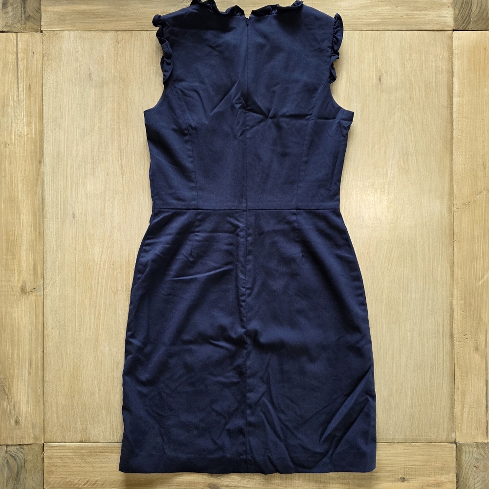 Brooks Brothers Tollegno 1900 Navy Blue Wool Blend Sheath Dress Size 8 - Picture 2 of 14
